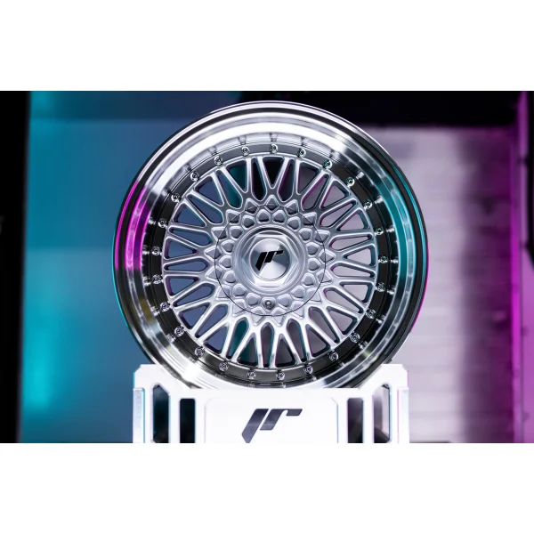 JR Wheels JR9 15x9 ET10 4x100/108 Silver w/Machined Lip+Silver Rivets