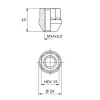 Nakrętki do felg aluminiowych, kół - m14x2,0 / ocynk - (otwarta z kołnierzem) - klucz 19 /