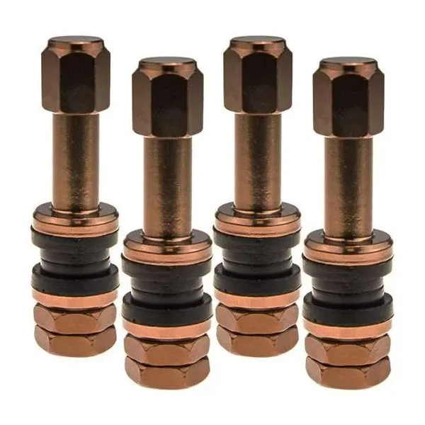 Zawór do felg brązowy x2 series brown edition (skręcany, metalowy tr48e) - 4 szt