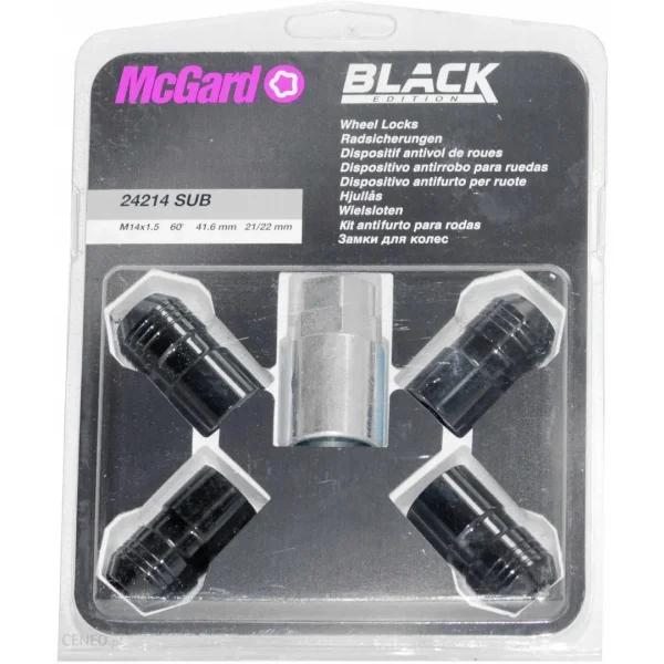 Nakrętka - M14x1.50 - K21/K22 - 41.6mm - czarna - stożek - (McGard)