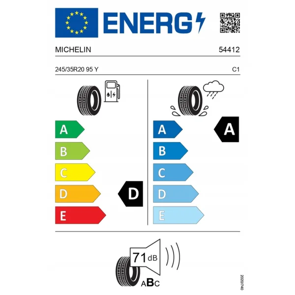 MICHELIN L245/35 R20 PILOT SUPER SPORT 95Y XL *