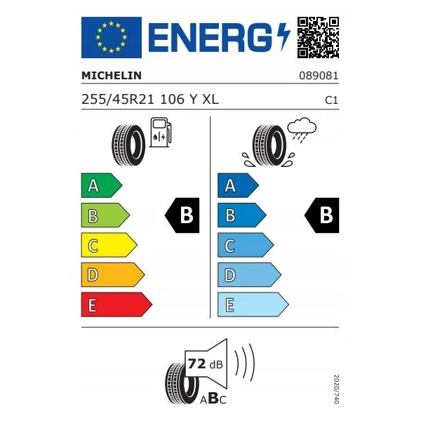 MICHELIN L255/45 R21 PILOT SPORT EV 106Y XL NE0 RG