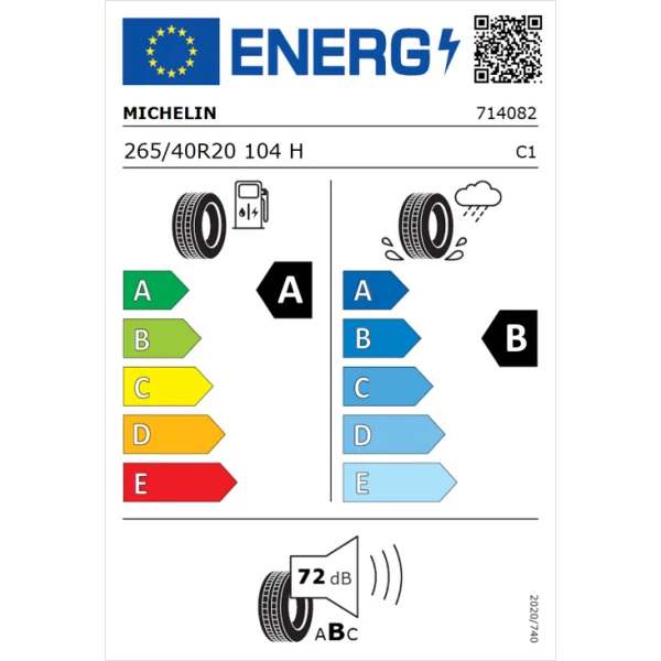 MICHELIN L265/40 R20 PILOT SPORT EV 104H XL AO