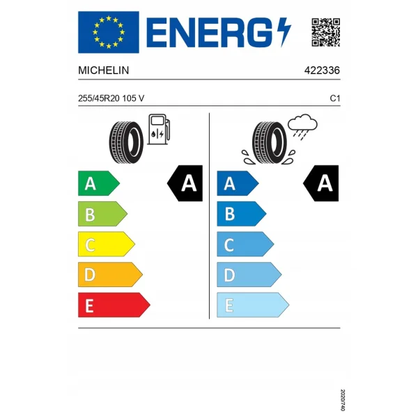 MICHELIN L255/45 R20 PRIMACY 4 105V XL VOL