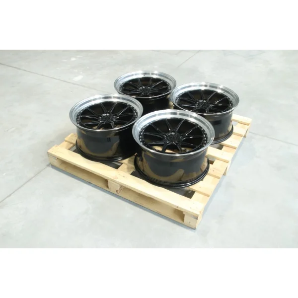 Set of JR39 19x9,5 ET22 5x120 Glossy Black w/Machined lip