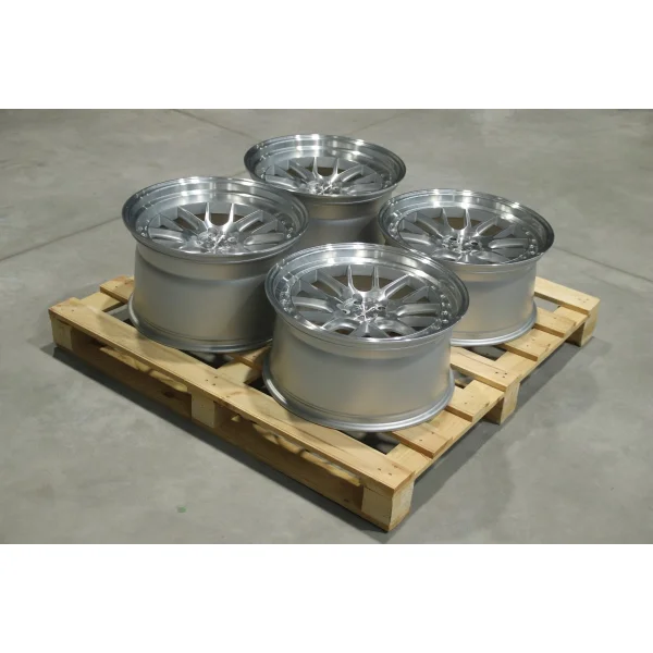 Set of JR40 19x9,5 ET22 + 19x11 ET22 5x114,3 Silver Machined Face