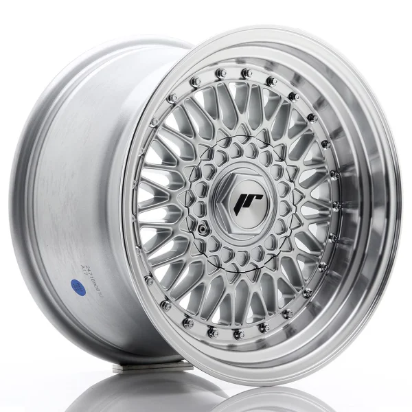 JR Wheels JR9 16x9 ET20 BLANK Silver w/ Machined Lip+Silver Rivets